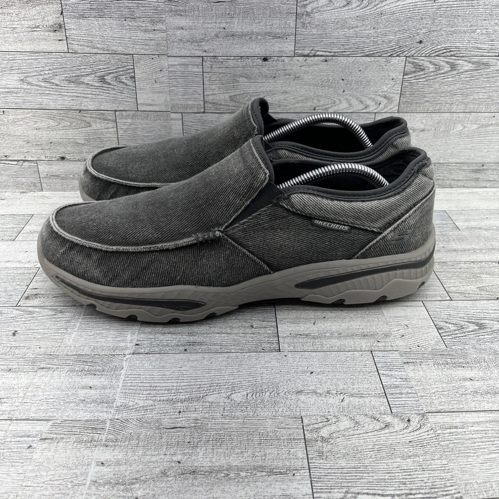 Skechers Creston Moseco Gray Slip On Loafer Shoes 65355 Men Size 12‎
